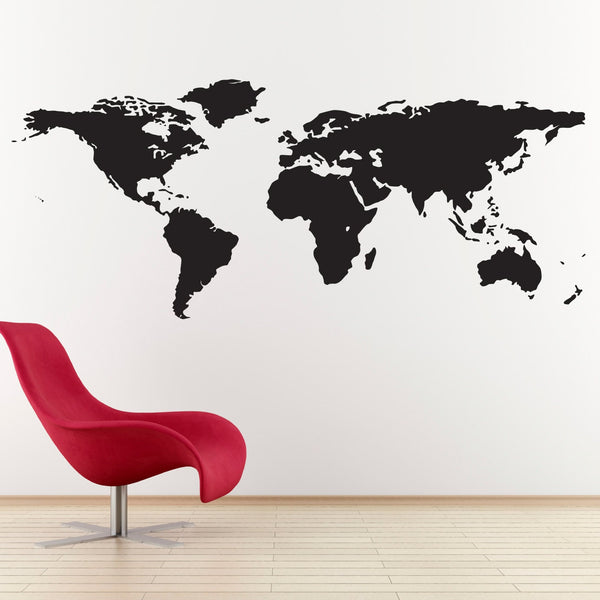 World Map Wall Decal - Geography Wall Decor - Office Wall Art - Map Wall Sticker - Large