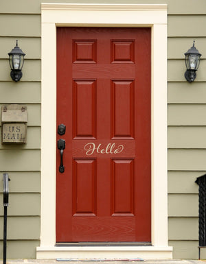 Hello Decal | Front Door Vinyl | Script Font Sticker | Front Door Welcome Decor