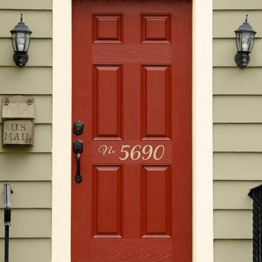 Address Vinyl Decal | Number Sticker | Front Door Decor | Outdoor Script Decal Ver. 4