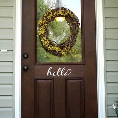 Hello Door Decal | Front Door Decal | Script Decal | Wall Decal | Ver. 2
