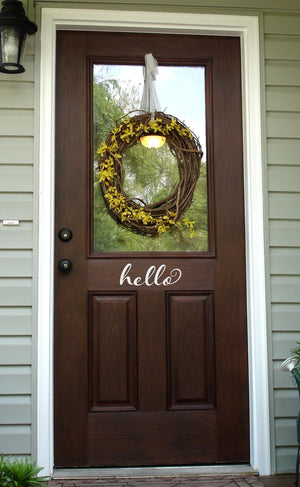 Hello Door Decal | Front Door Decal | Script Decal | Wall Decal | Ver. 2