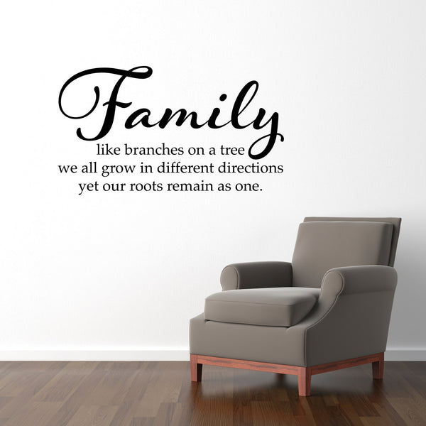 Family like branches on a tree Wall Decal | Family Vinyl | Living Room Decor