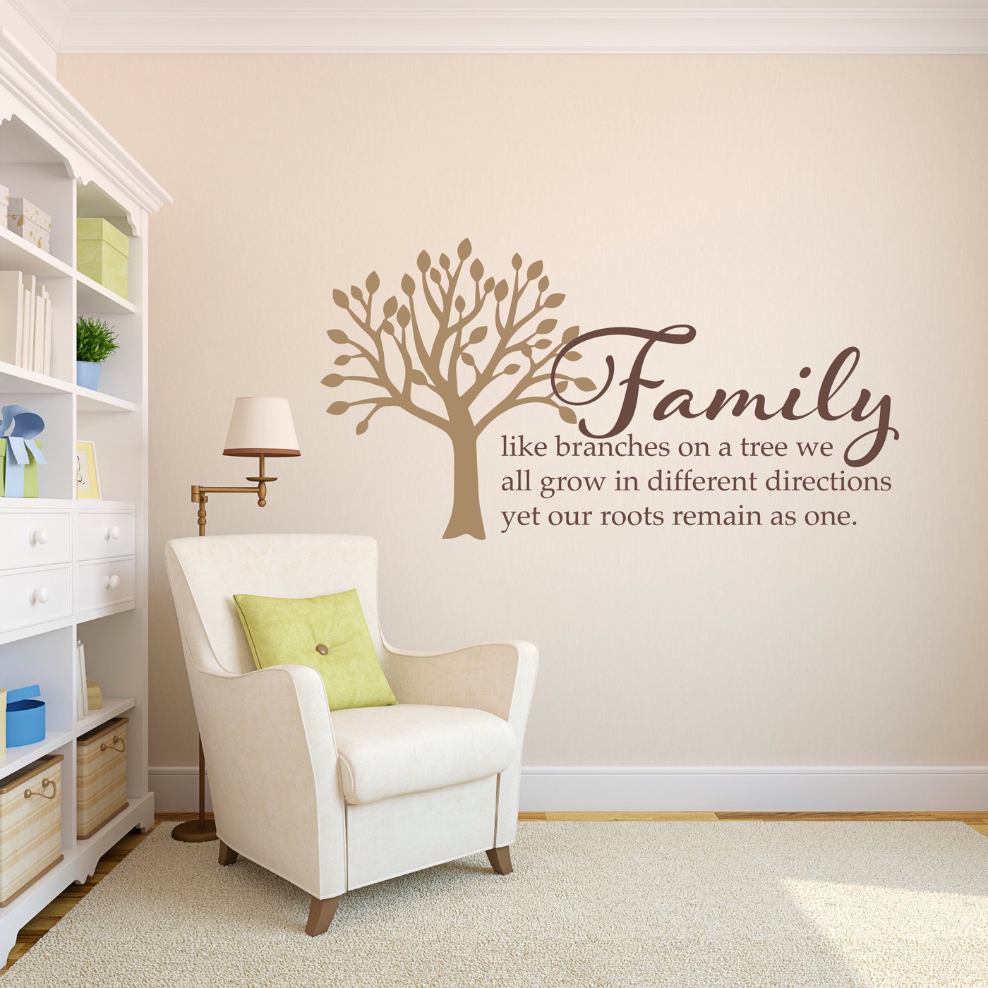 Family Wall Decal - Family like branches on a Tree Decal - Large 2 color design