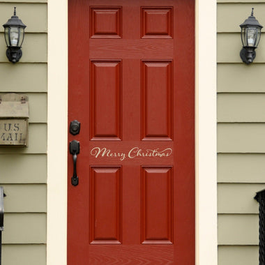 Merry Christmas Decal - Front Door Decal - Holiday wall decal - Christmas Decor
