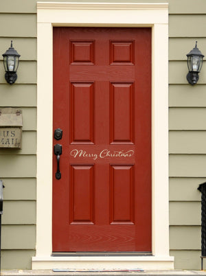 Merry Christmas Decal - Front Door Decal - Holiday wall decal - Christmas Decor