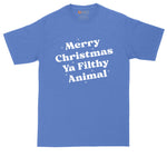 Merry Christmas Ya Filthy Animal | Mens Big & Tall T-Shirt | Funny Christmas Shirt | Christmas Movie | Movie Lover | Action Movie