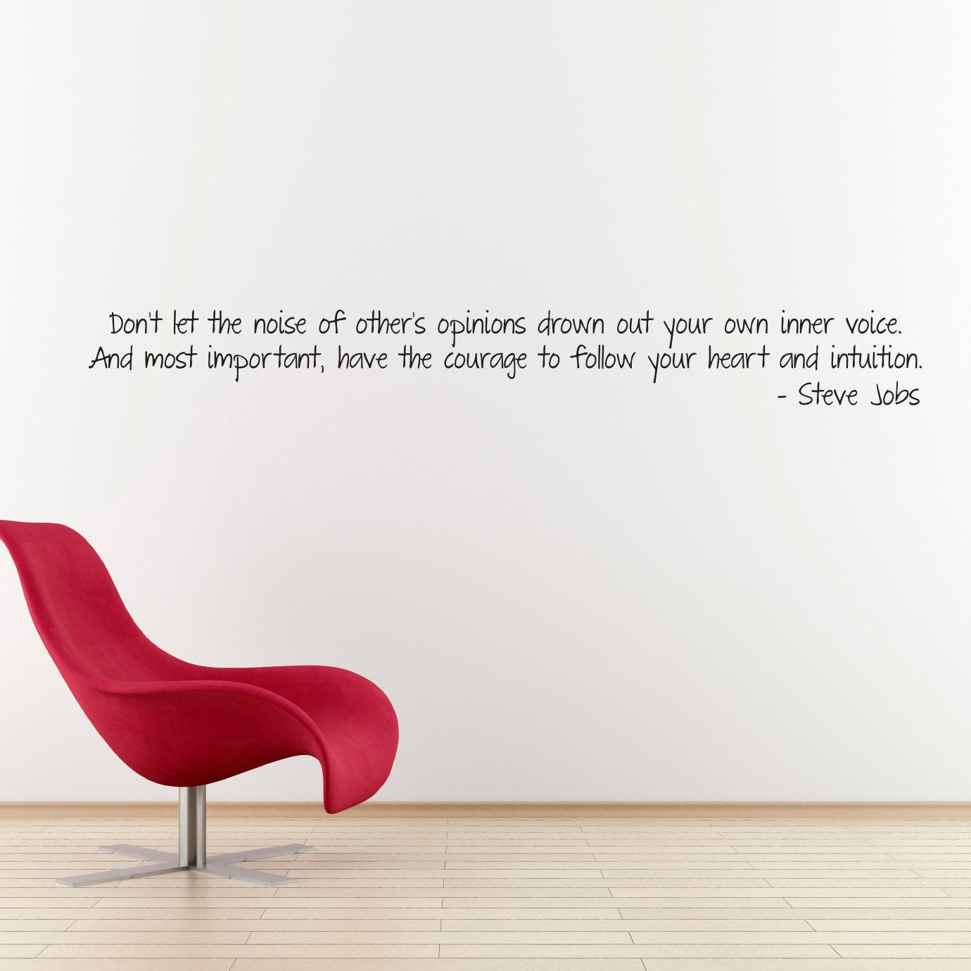 Steve Jobs Quote Wall Decal - Follow your Heart Decal - Large