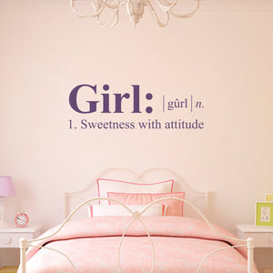 Girl Wall Decal | Dictionary definition Decal | Girl Bedroom Vinyl