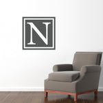 Square Initial Wall Decal - Personalized Decal with Initial - Large