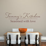 Kitchen Wall Decal | Personalized Name Vinyl | Seasoned with love