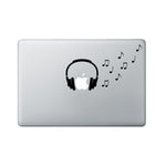 Headphones Macbook Decal - Music Notes Laptop Decal - Music Decal