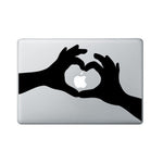Hand Heart Macbook Decal - Heart Laptop Decal - I heart apple Decal