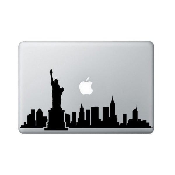 New York Skyline Macbook Decal - New York Laptop Sticker - Statue of Liberty Decal