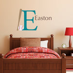 Baseball Wall Decal Set - Boys Name and Initial Decal - Sports Wall Decal - Medium
