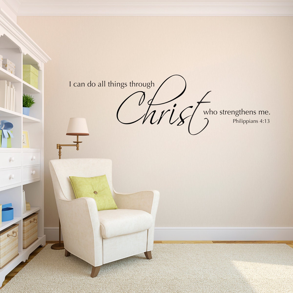 I can do all things through Christ who strengthens me Decal - Christian Bible Verse Decor - Wall Sticker