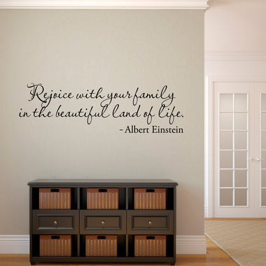 Rejoice Wall Decal - Family Decal - Albert Einstein Quote Decal - Large