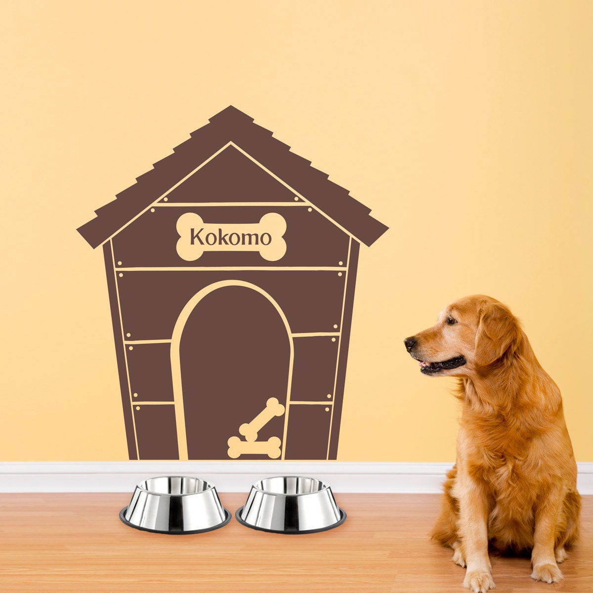 Personalized Dog Decal - Dog House Wall Sticker - Dog Name Decal - Pet Decor