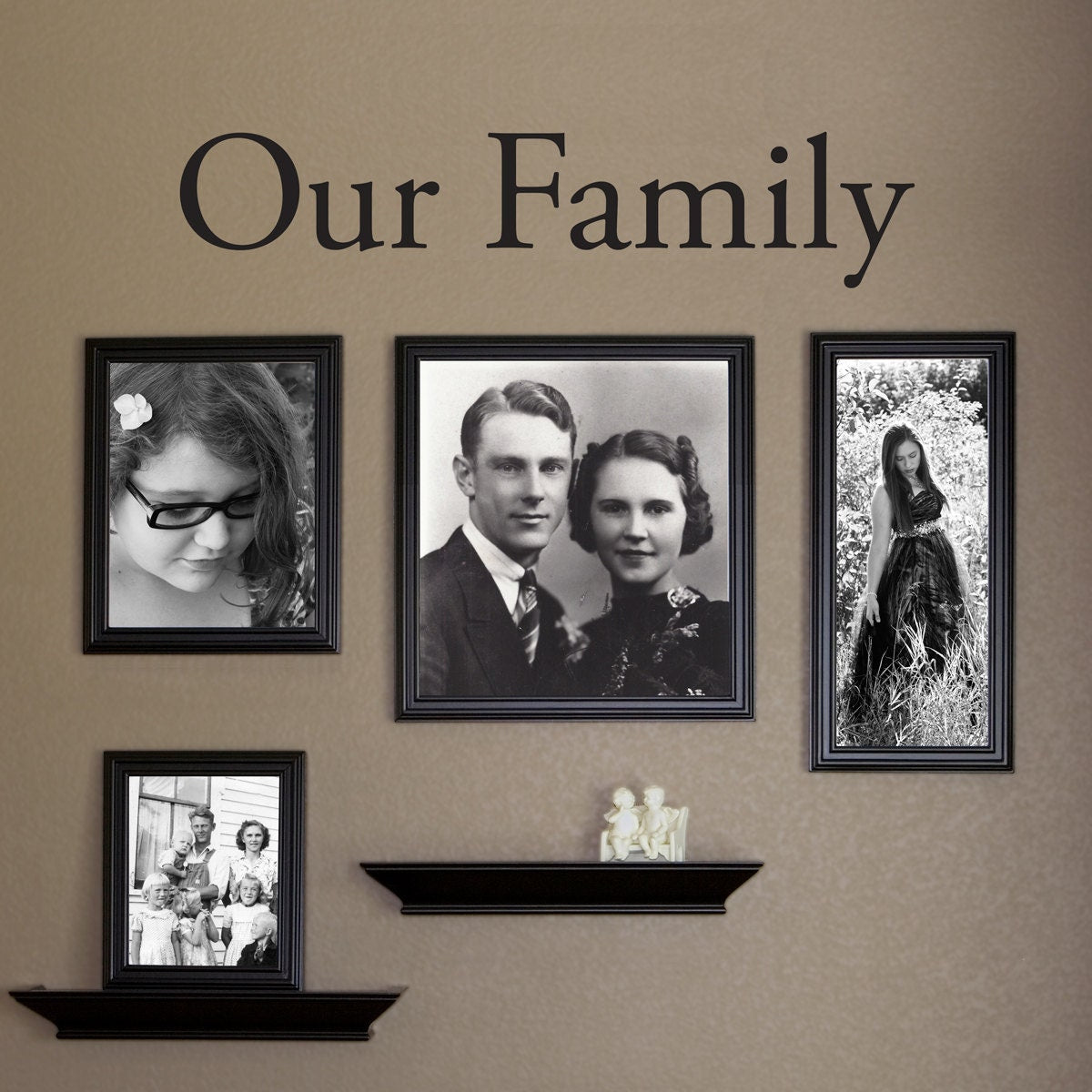 Our Family Wall Decal - Photo Wall Quote - Family Picture Wall Decal