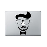 Hipster Laptop Decal - Hipster Macbook decal - Nerd Glasses, Mustache, Beard & Bow Tie Laptop Sticker