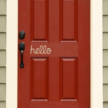 Hello Door Decal | Front Door Decal | Handwritten style | Vinyl Sticker