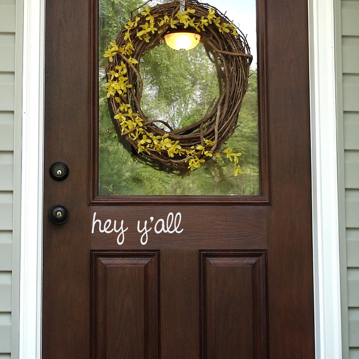 Hey y'all Door Decal | Front Door Sticker | Hello Door Vinyl