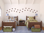 Dinosaur Footprints Wall Decal Set - Boy Bedroom Decor - Dinosaur Tracks Set of 24 - Medium Size