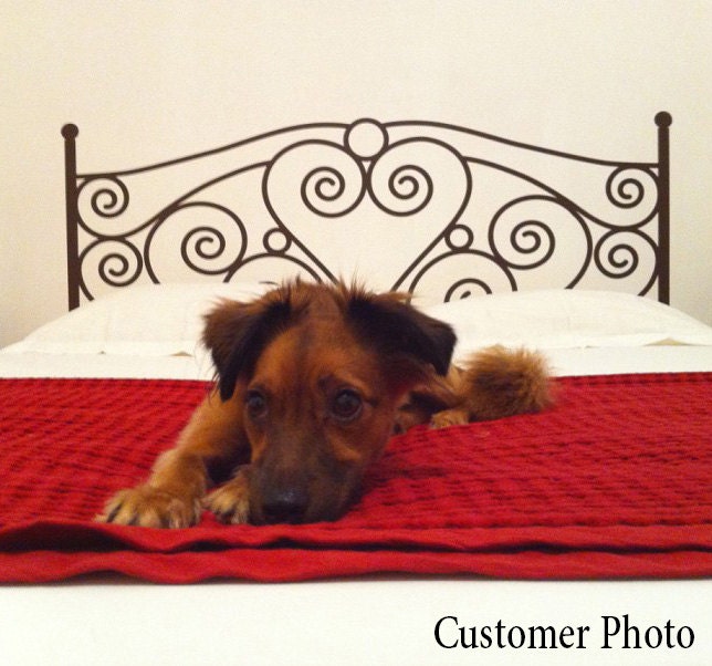 Scroll Headboard Decal - Vinyl Wall Art Decal - Queen Size