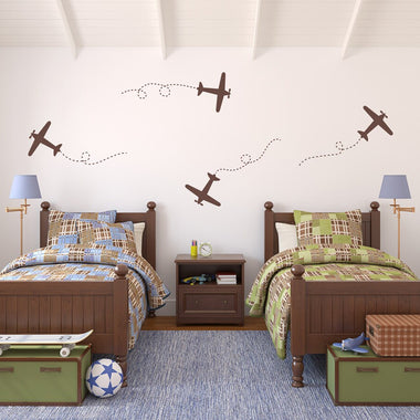 Airplane Decal - Nursery Decor - Plane Decal - Boys Room Decal - Set of 4 - Large
