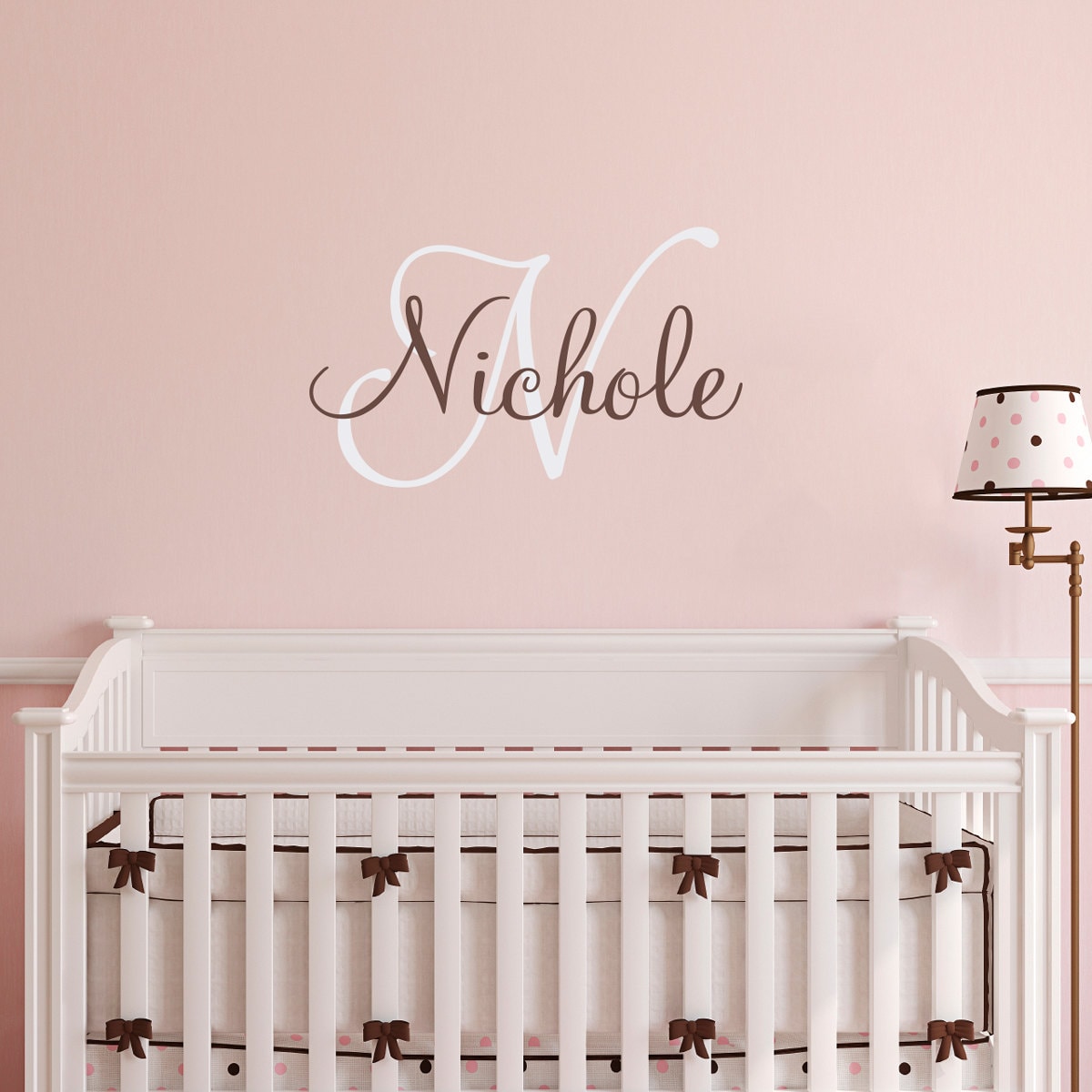 Initial & Name Wall Decal - Girls Name Decal - Initial Wall Sticker - Medium (5)