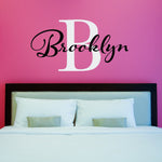 Initial & Name Wall Decal - Girls Name Decal - Initial Wall Sticker - Large (1)