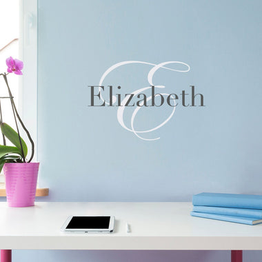 Initial & Name Wall Decal - Girls Name Decal - Initial Wall Sticker - Small (2)