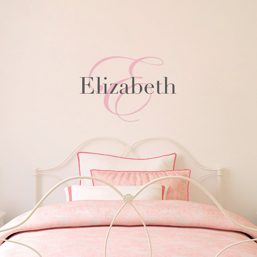 Initial & Name Wall Decal - Girls Name Decal - Initial Wall Sticker - Medium (2)