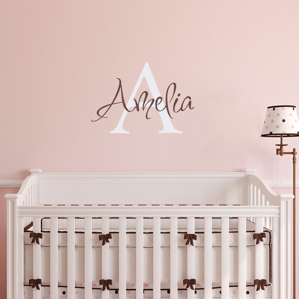 Initial & Name Wall Decal - Girls Name Decal - Initial Wall Sticker - Medium (3)